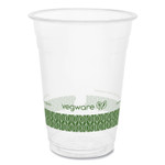Vegware 96-Series Cold Cup, 16 oz, Plastic, Clear/Green, 1,000/Carton Product Image 