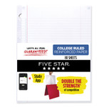 Five Star Reinforced Filler Paper Plus Study App, 3-Hole, 8.5 x 11, College Rule, 80/Pack MEA170102 Product Image 