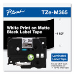 Brother P-Touch TZe Standard Adhesive Laminated Labeling Tape, 1.4" x 26.2 ft, White on Matte Black Product Image 