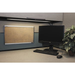 AbilityOne 7195016222141, SKILCRAFT Cubicle Cork Board, 24" x 14", Tan Surface, Satin Aluminum Frame Product Image 