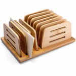 Officemate Bamboo Large File Sorter - 9 Compartment(s) - 5.30" Height x 13" Width x 9" Depth - Durable, Adjustable - Natural Wood Grain - Bamboo Product Image 