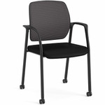 HON Nucleus Guest Chairs - Black Seat Color - Fabric Seat Material - Black Back Color - Mesh Back Material - Four-legged Base - (HONNR6FMC10P71) Product Image 