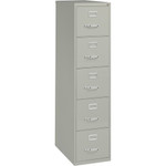 Lorell Fortress Series 26-1/2" Commercial-Grade Vertical File Cabinet - 15" Width x 26.5" Depth x 61.6" Height - 5 x Drawer(s) for File - Letter - Vertical - Security Lock, Ball-bearing Suspension, Heavy Duty Product Image 