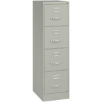 Lorell Fortress Series 22" Commercial-Grade Vertical File Cabinet - 15" Width x 22" Depth x 52" Height - 4 x Drawer(s) for File - Letter - Lockable, Ball-bearing Suspension - Light Gray Product Image 
