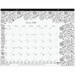 Blueline DoodlePlan Desk Pad - Botanica - Julian Dates - Monthly - January 2026 to December 2026 - 1 Month Single Page Layout Product Image 