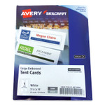AbilityOne - Tent Cards, Uncoated, Embossed, Two-Sided Printing, White, 3-1/2" x 11", 50 Cards - (7530-01-687-8805) (7530016878805) Product Image 