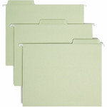 Smead FasTab 1/3 Tab Cut Letter Recycled Hanging Folder - 8 1/2" x 11" - Top Tab Location - Assorted Tab Position - 2 Plys - Moss Product Image 