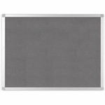 MasterVision Ayda Fabric Bulletin Board - Gray Fabric, Felt Surface - Self-healing, Sleek Style - Aluminum Frame - 18" Height x 24" Width Product Image 