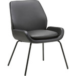 Lorell U-Shaped Seat Guest Chair - Bonded Leather Seat Material - Bonded Leather Back Material - Black Product Image 