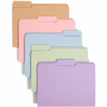 Smead Colored 1/3 Tab Cut Letter Recycled Top Tab File Folder - 8 1/2" x 11" - Top Tab Location - Assorted Tab Position - 11 pt. - 1 Plys Product Image 