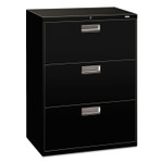 HON Brigade 600 Series Lateral File, 3 Legal/Letter-Size File Drawers, Black, 30" x 18" x 39.13" (HON673LP) View Product Image