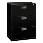 HON Brigade 600 Series Lateral File, 3 Legal/Letter-Size File Drawers, Black, 30" x 18" x 39.13" View Product Image