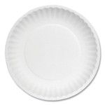 AJM Packaging Corporation White Paper Plates, 6" dia, 100/Pack, 10 Packs/Carton Product Image 