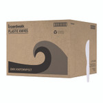 Boardwalk Mediumweight Polystyrene Cutlery, Knife, Plastic, White, 100/Box, 10 Boxes/Carton Product Image 