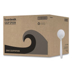 Boardwalk Mediumweight Polystyrene Cutlery, Soup Spoon, Plastic, White, 1,000/Carton Product Image 