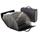 Pendaflex 26-Pocket Document Carrying Case, 26 Sections, Cord/Hook Closure, 1/6-Cut Tabs, Letter Size, Smoke (PFX01132) Product Image 