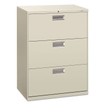 HON Brigade 600 Series Lateral File, 3 Legal/Letter-Size File Drawers, Light Gray, 30" x 18" x 39.13" (HON673LQ) View Product Image