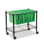 Alera One-Tier File Cart for Side-to-Side Filing, Metal, 1 Shelf, 1 Bin, 24" x 14" x 21", Black Product Image 
