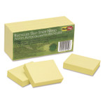 Redi-Tag 100% Recycled Self-Stick Notes, 1.5" x 2", Yellow, 100 Sheets/Pad, 12 Pads/Pack Product Image 