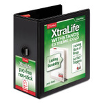 Cardinal XtraLife ClearVue Non-Stick Slant-D Ring Binder, 3 Rings, 5" Capacity, 11 x 8.5, Black Product Image 