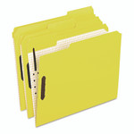 Pendaflex Colored Classification Folders with Embossed Fasteners, 2 Fasteners, Letter Size, Yellow Exterior, 50/Box Product Image 