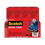 Scotch Book Tape Value Pack, 3" Core, (2) 1.5" x 15 yds, (4) 2" x 15 yds, (2) 3" x 15 yds, Clear, 8/Pack Product Image 