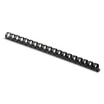 Fellowes Plastic Comb Bindings, 3/8" Diameter, 55 Sheet Capacity, Black, 25/Pack Product Image 