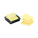 Post-it Pop-up Notes Super Sticky Pop-up Note Dispenser/Value Pack, For 4 x 4 Pads, Black/Clear, Includes (3) Canary Yellow Super Sticky Pop-up Pad Product Image 