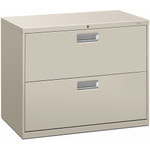 HON Brigade 600 H682 Lateral File - 28.4" Height x 36" Width x 18" Depth - 2 - Finish: Light Gray - Lockable, Heavy Duty, Glide, Removable Lock - For File Storage, Workstation, Office, Desk Product Image 