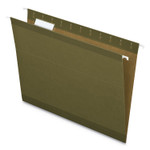 Pendaflex Earthwise by Pendaflex 100% Recycled Colored Hanging File Folders, Printable Inserts, Letter Size, 1/5-Cut Tabs, Green, 25/BX Product Image 
