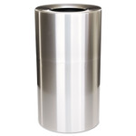 Rubbermaid Commercial Atrium Aluminum Container with Liner, 35 gal, Aluminum, Satin Aluminum Product Image 