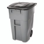 Rubbermaid Commercial Square Brute Rollout Container, 50 gal, Molded Plastic, Gray Product Image 