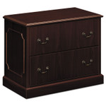 HON 94000 Series Lateral File, 2 File Drawers, Mahogany, 37.5" x 20.5" x 29.5" Product Image 