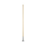 Boardwalk Clip-On Dust Mop Handle, Lacquered Wood, Swivel Head, 1" dia x 60", Natural Product Image 