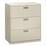 HON Brigade 600 Series Lateral File, 3 Legal/Letter-Size File Drawers, Light Gray, 36" x 18" x 39.13" (HON683LQ) View Product Image