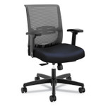 HON Convergence Mid-Back Task Chair, Synchro-Tilt and Seat Glide, Supports Up to 275 lb, Navy Seat, Black Back/Base View Product Image