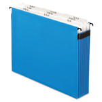 Pendaflex SureHook Nine-Section Hanging Folder, 9 Sections, 5.25" Capacity, Letter Size, 1/5-Cut Tabs, Blue Product Image 