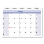 QuickNotes Desk/Wall Calendar, 3-Hole Punched, 11 x 8, White/Blue/Yellow Sheets, 12-Month (Jan to Dec): 2026 Product Image 