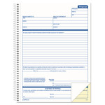 TOPS Spiralbound Proposal Form Book, Two-Part Carbonless, 11 x 8.5, 50 Forms Total Product Image 