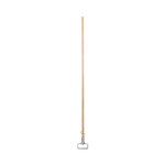 Boardwalk Spring Grip Metal Head Mop Handle for Most Mop Heads, Wood, 60", Natural Product Image 