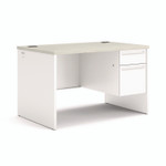 HON 38000 Series Right Pedestal Desk, 48" x 30" x 30", Light Gray/Silver Product Image 