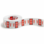 Smead BCCR Bar-Style Color-Coded Labels - V - x 1 1/4" Width x 1" Length - Dark Orange - Laminated Product Image 