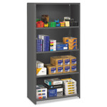 Closed Commercial Steel Shelving, Five-Shelf, 36w x 18d x 75h, Medium Gray (TNNESPC1836MGY) Product Image 