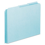 Pendaflex Blank Top Tab File Guides, 1/3-Cut Top Tab, Blank, 8.5 x 11, Blue, 100/Box Product Image 