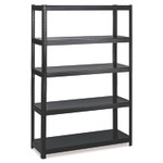 Safco Boltless Steel Shelving, Five-Shelf, 48w x 24d x 72h, Black Product Image 