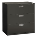 HON Brigade 600 Series Lateral File, 3 Legal/Letter-Size File Drawers, Charcoal, 42" x 18" x 39.13" (HON693LS) View Product Image