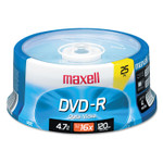 Maxell DVD-R Recordable Disc, 4.7 GB, 16x, Spindle, Gold, 25/Pack Product Image 