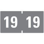 Smead Yearly End Tab File Folder Labels, 19, 0.75 x 1.5, Gray, 500/Roll Product Image 