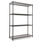 Alera NSF Certified Industrial Four-Shelf Wire Shelving Kit, 48w x 18d x 72h, Black Product Image 
