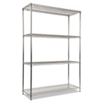 Alera NSF Certified Industrial Four-Shelf Wire Shelving Kit, 48w x 18d x 72h, Silver Product Image 